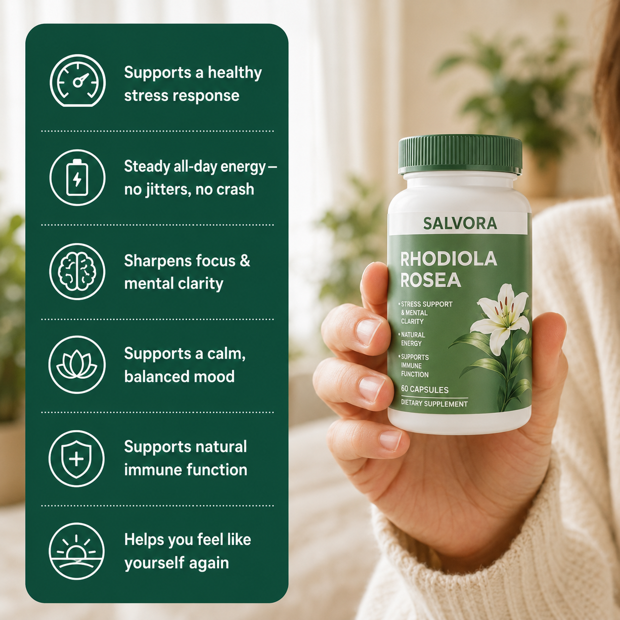 Rhodiola Rosea Capsules (500mg)